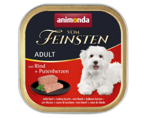Корм для собак Adult with Beef and Turkey hearts з яловичиною та індичими серцями 150 г Animonda