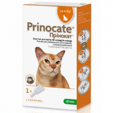 Капли для кошек до 4 кг Prinocate от внешних и внутренних паразитов 1 пипетка 0,4 мл KRKA