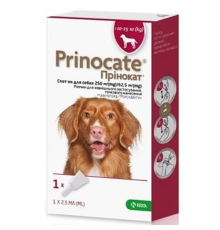Краплі на холку для собак 10-25 кг Prinocate 2,5 мл від зовнішніх і внутрішніх паразитів №1 KRKA