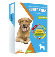 Краплі на холку для собак 20-40 кг Контр Удар 3 мл профілактика та лікування в разі ураження ектопаразитами №3 Круг