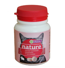 Таблетки для котів Nature полівітамінний комплекс із кроликом №100 Vitomax