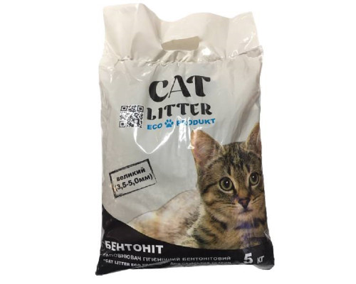 Наповнювач для котячого туалету бентонітовий крупний 3,5-5 мм 5 кг №5 Cat Litter