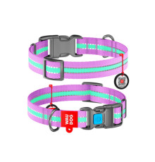 Нашийник WAUDOG Nylon Світлонакопичувальні фіолетовий 25 мм х 35-58см COLLAR 45659