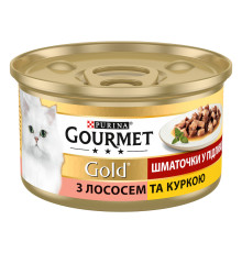 Корм для котів Gourmet Gold лосось та курка в підливі 85 г Purina