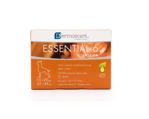 Капли для собак Dermoscent Essential 6 spot-on для ухода за кожей и шерстью 10-20 кг 4 шт ( под заказ 3 рабочих дня)