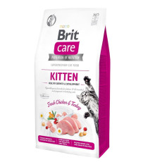 Сухий корм для кошенят Kitten Healthy Growth and Development Fresh Chicken and Turkey зі свіжою куркою та індичкою 2 кг Brit Care