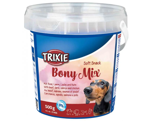 Лакомство для собак Soft Snack Bony Mix микс говядина баранина лосось и курица 500 г ТХ-31496 Trixie