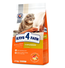 Сухий корм для котів Adult Cats Rabbit з кроликом 2 кг Клуб 4 лапи