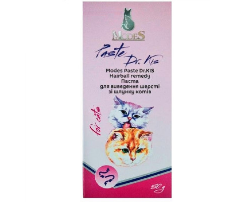 Паста для котів Modes Paste Dr.KIS Hairball для виведення шерсті зі шлунка 50 г ModeS