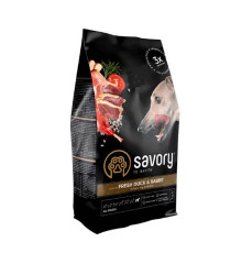 Корм Сейворі SAVORY сухий для всіх порід зі свіжою качкою та кроликом 1 кг