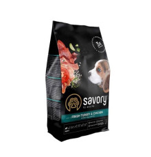 Корм Сейворі SAVORY сухий для цуценят усіх порід зі свіжою індичкою і куркою 1 кг