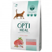 Сухой корм для стерилизованых котов Adult Cat Sterilised Beef and Sorghum с говядиной и сорго 1 кг Весовой Optimeal