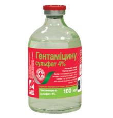 Розчин для ін'єкцій Гентаміцин 4% для лікування респіраторних та шлунково-кишкових захворювань 100 мл O.L.KAR