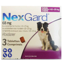 Таблетки жувальні для собак 10-25 кг NexGard від бліх і кліщів №3 Merial