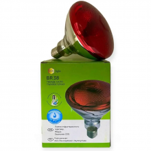 Лампа  ИК для обогрева животных 100 W 240 V  LuxLight PAR38 твердое стекло красная Китай
