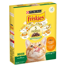 Сухий корм для котів що живуть у приміщенні Friskies Indoor Cats з куркою індичкою та овочами 270 г Purina