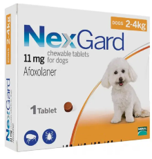 Таблетки жувальні для собак 2-4 кг NexGard від бліх і кліщів №3 Merial
