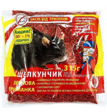 Зернова приманка Лускунчик червоний від пацюків та мишей з ароматом сиру 315 г Агро Протекшн