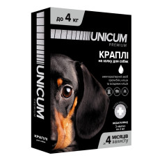 Краплі на холку Unicum Premium від бліх та кліщів для собак до 4 кг №3 Unicum