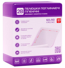 Пелюшки гігієнічні одноразові одноразові поглинаючі 2В 60х90 см №30 Екобінт