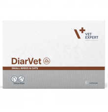 Таблетки для котів і собак дрібних порід DiarVet проти діареї №6 Vetexpert