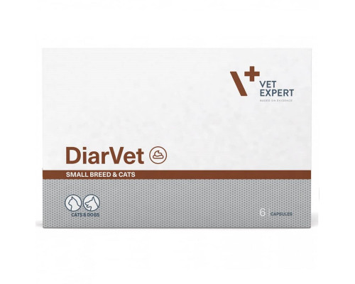 Таблетки для котов и собак мелких пород DiarVet против диареи №6 Vetexpert