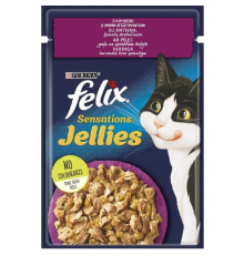 Корм для котів Felix Sensations Jellies з качкою та шпинатом у желе 85 г Purina