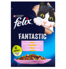 Корм для котів Felix Fantastic з фореллю та зеленими бобами в желе 85 г Purina