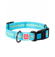 Нашийник WAUDOG Nylon Світлонакопичувальні блакитний 25 мм х 35-58 см COLLAR 45652