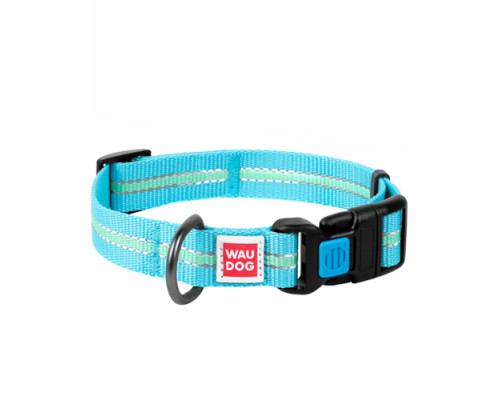 Ошейник WAUDOG Nylon светонакопительный голубой 20 мм х 24-40 см COLLAR 45632