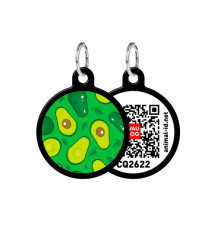 Адреснік WAUDOG Smart ID з QR-паспортом Авокадо круг діаметр 25 мм чорний 0625-0048-01