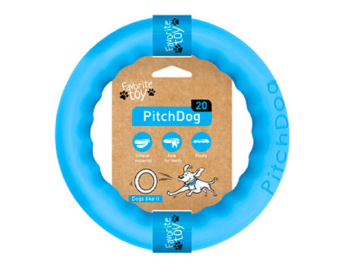Іграшка для собак Кільце для апортировки PitchDog 20 діаметр 20 см блакитний