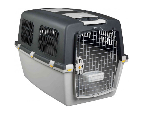Переноска для собак весом до 38 кг Transport Box Gulliver №6 пластиковая серая 64х64х92 см Trixie