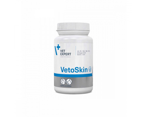 VetExpert VetoSkin Харчова добавка для здоров'я шкіри та вовни кішок та собак 90 капсул