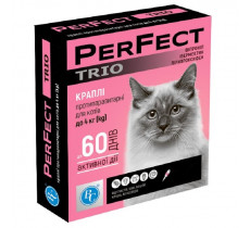 Капли для котов до 4 кг Perfect Trio от блох и клещей 1 пипетка 0,6 мл Ветсинтез срок 11.2024