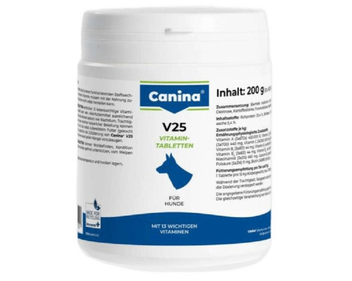 Таблетки для собак V 25 поливитаминный комплекс 200 гр №60 Canina