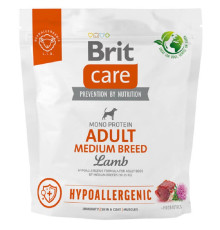 Сухий корм для собак від 10 до 25 кг Dog Hypoallergenic Adult Medium Breed з ягнятком 1 кг Brit Care