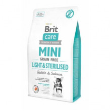 Корм для собак Бріт малих порід  контроль ваги Brit Care GF Mini Light and Sterilised 7кг ЦІНА за 1кг