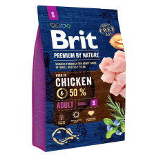 Сухий корм для собак до 10 кг Adult S з куркою 3 кг Brit Premium