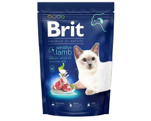 Сухой корм для котов с чувствительным пищеваарением Cat Sensitive Lamb с ягненком 300 г Brit Premium