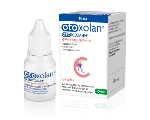 Капли ушные для собак Otoxolan для лечения отита бактериальной и грибковой этиологии 10 мл KRKA