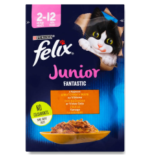 Корм для кошенят Felix Fantastic Junior з куркою в желе 85 г Purina