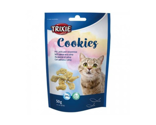 Лакомсвво для котов печенье для кота TRIXIE Cookies с лососем и кошачьей мятой 50g Тикси TX-42743