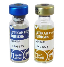 Вакцина для собак Еурікан DHPPi + L multi від парагрипу типу 2 та лептоспірозу 2 флакони 1 доза Merial