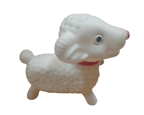Игрушка резиновая Козлик белый 15*15*6,5 см Китай