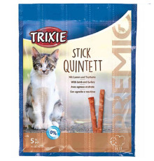 Ласощі для котів Premio Stick Quintet c ягням та індичкою 5 шт по 5 г Trixie 42723