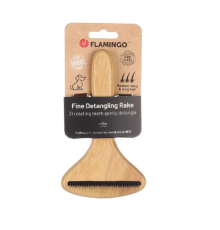 Гребінець-граблі Flamingo Bamboo для вичісування підшорстку для собак, 17х10 см 