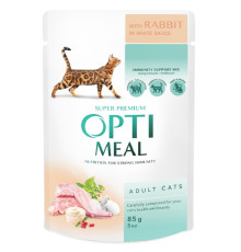 Корм для котів Rabbit in white sauce з кроликом у білому соусі 85 г Optimeal