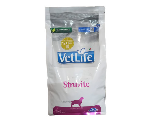 Сухой корм для собак Vet Life Struvite для растворения струвитных уролитов 2 кг Farmina
