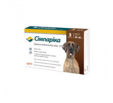 Сімпаріка таблетки від бліх та кліщів для собак 40-60 кг №3*120 мг Zoetis